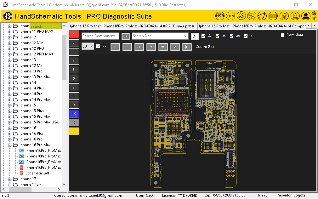 Schematic o Boardview de Apple iPhone Iphone 16 Pro Max para reparación
